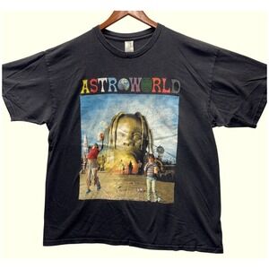Travis Scott Astroworld Album Cover Graphic T-Shirt Black Mens XL TeeStyled
